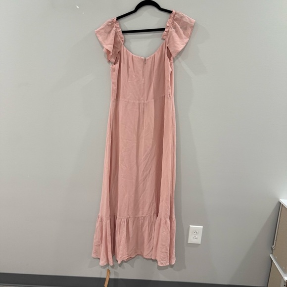 Reformation Dress The Butterfly Midi Flutter Sleeve in Blush Pink - Picture 8 of 8